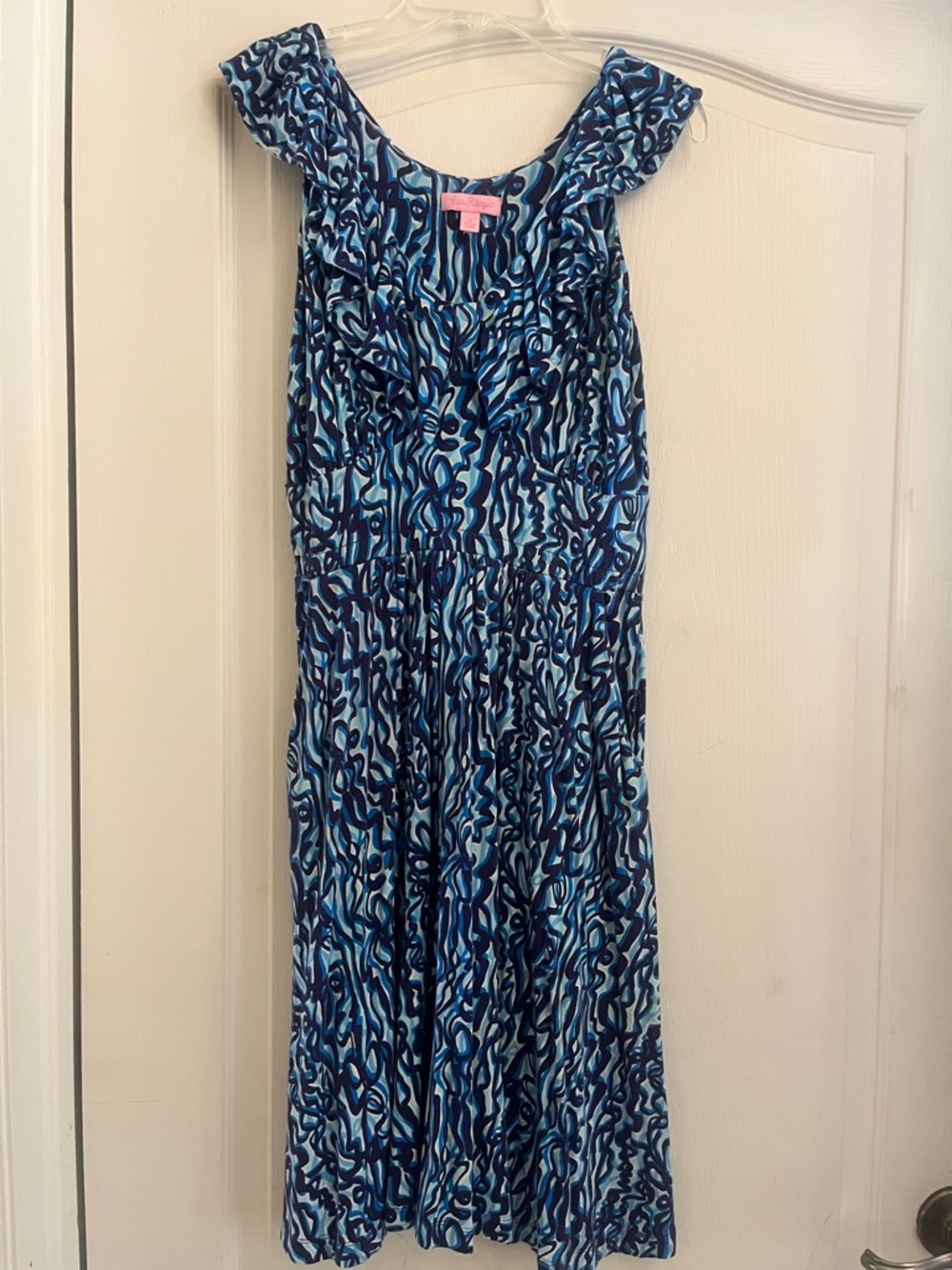 Lilly Pulitzer Size Small Blue & Navy Abstract Print Dress
